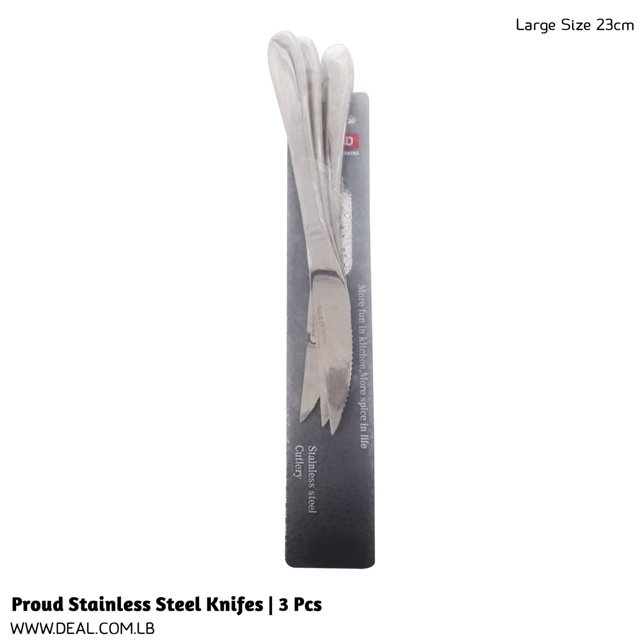 Proud Stainless Steel Knifes | 3 Pcs